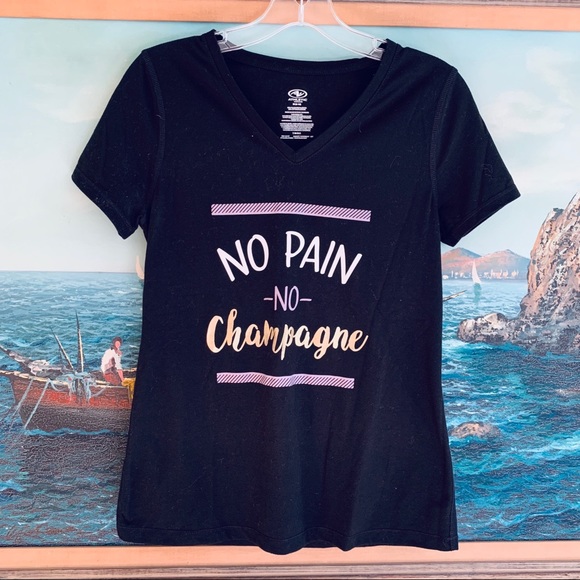 No pain no champagne t shirt - Picture 1 of 3